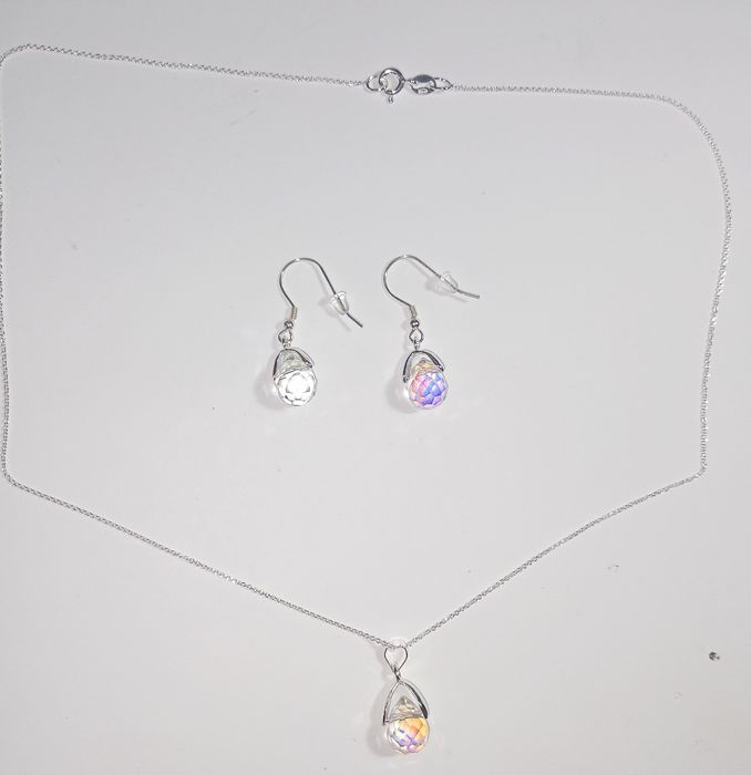 Set cercei și colier argint 925 și Swarovski