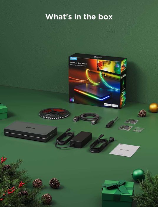 Kit Govee AI Sync Box 2 (HDMI 2.1) 55-65 inch – Nou, Sigilat, 4K 144Hz / 8K