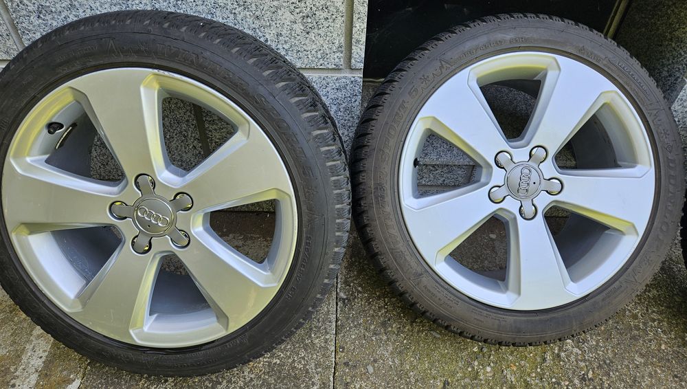Перфектни зимни гуми DUNLOP WINTER SPORT 5 - 225/45 R17, DOT 2524, грайфер 8,5-9мм с оригинални 17" лети джанти за Ауди А3 Audi