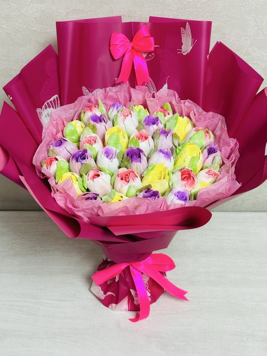 Букет зефирных тюльпанов