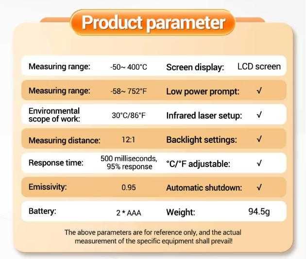 Термодетектор Пирометър Термограф Безконтактен Термометър Лазер Сензор