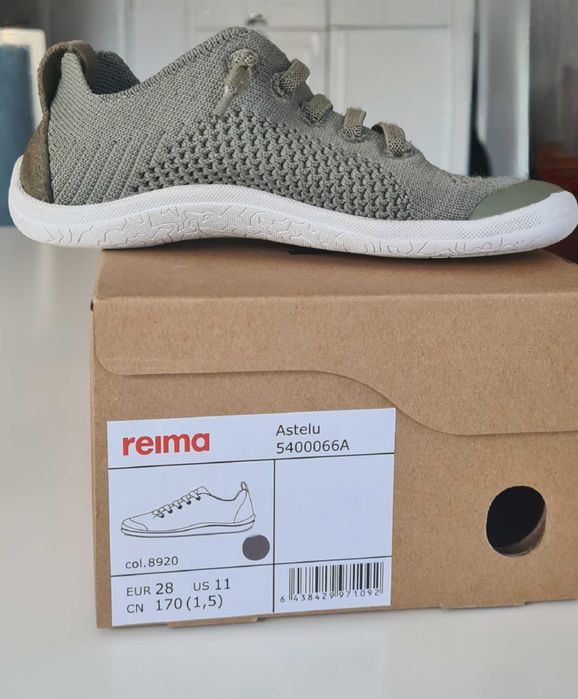 Reima, Incaltari barefoot Astelu din material textil, Verde, 28.