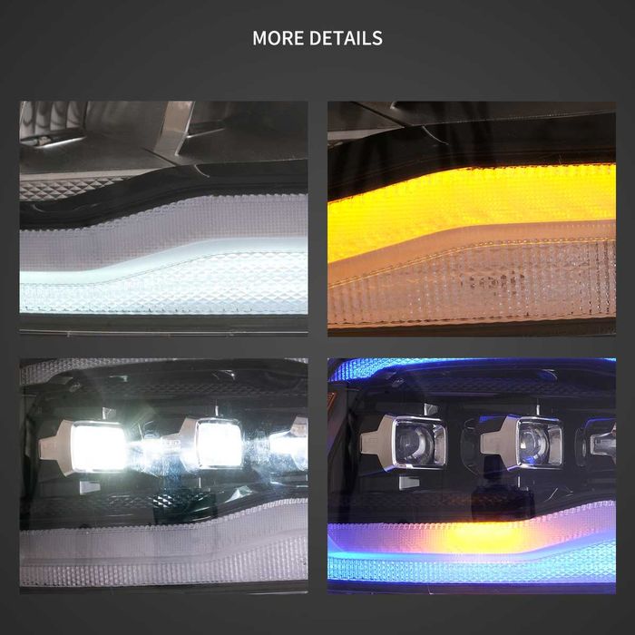 Комплект LED MATRIX фарове с динамични мигачи за Dodge Ram 2009 - 2018