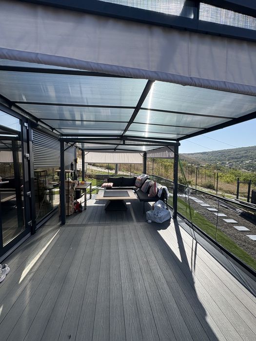 Pavilion pergola cort metal gri antracit foisor