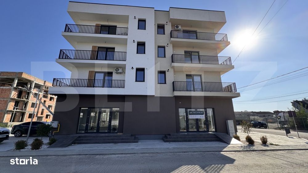 Spatiu comercial parter bloc nou, 60 mp, vitrina, parcare, zona Ford