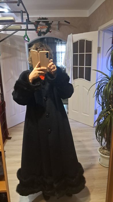 Пальто зимнее длинное б/у