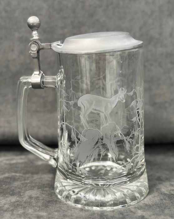 Fiye Старинна Италианска халба ловна тематика / ловен мотив / глухар