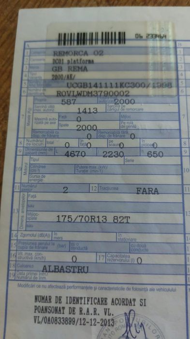 Remorca Rema platforma/stupi