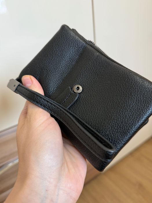 Портмоне от естествена кожа черно made in italy