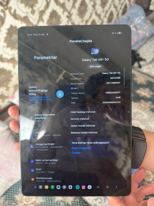 Samsung tab A9+ 8/128