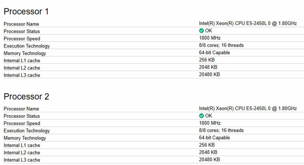 Server HP Proliant DL360e Gen8, 2x Intel Xeon E5-2450L, 16GB ddr3, 1U