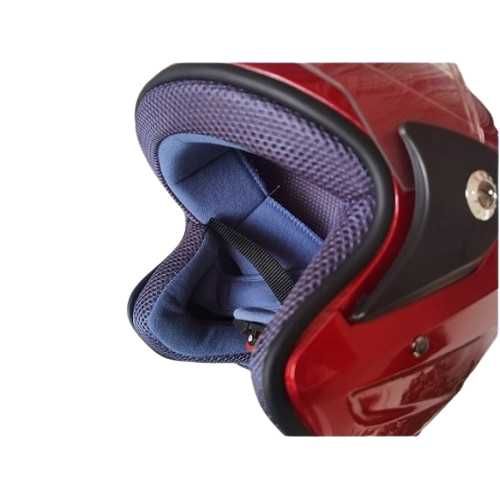 Каска за Мотор/Скутер Сив/.Червена