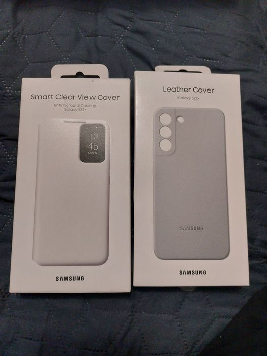 3 Huse ORIGINALE Samsung Galaxy S22+ (Plus) - Piele, Smart View, Frame