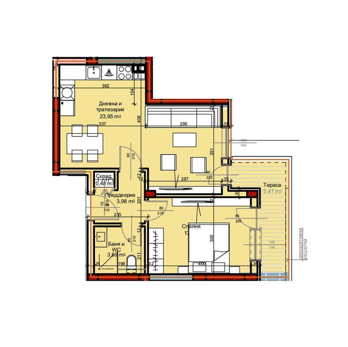 Продава се Двустаен апартамент в Пловдив, Остромила - 69 кв.м за 960 €/кв.м - Снимка #1