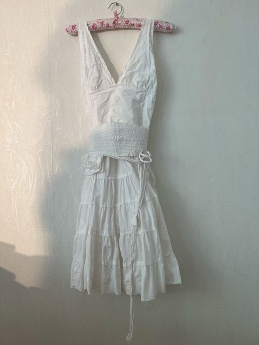 Белое платье в стиле бохо-шик от Mango, M, оригинал