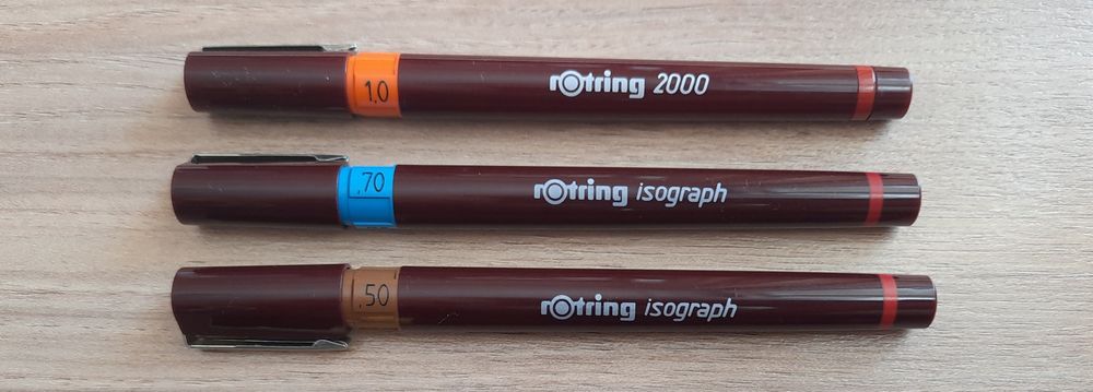3 Рапидографи Rotring Isograf