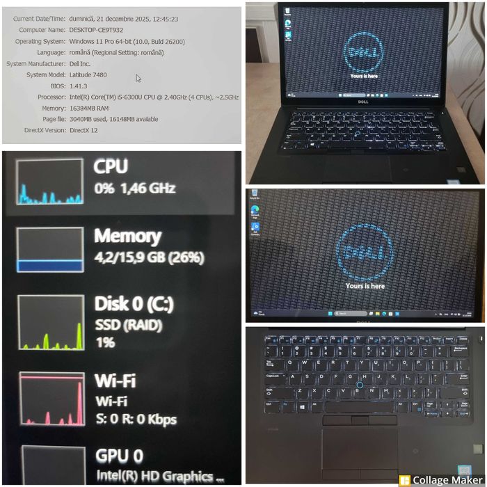 SUPER OFERTA Laptop Dell Latitude 7480 i5-6300U 16GB RAM 256GB SSD Tou