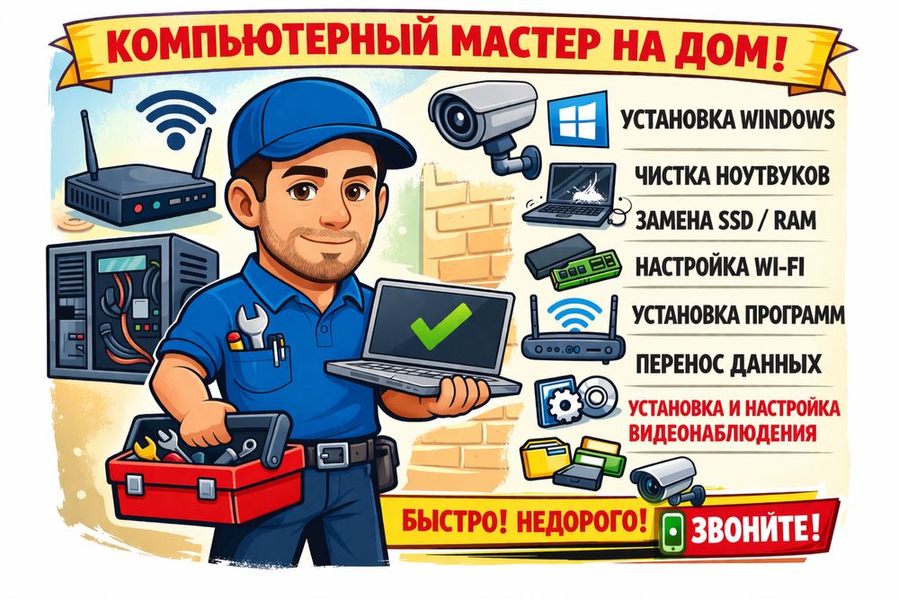 Настройка ПК, Wi-Fi и видеонаблюдения