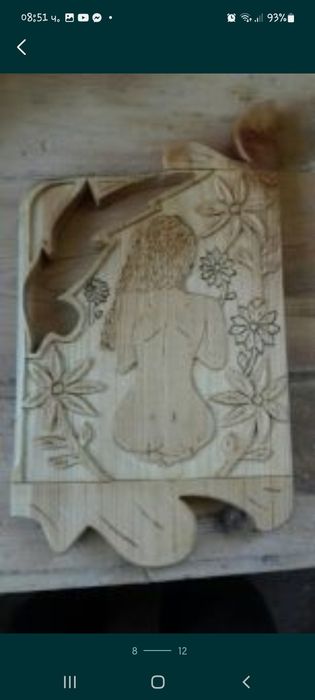 Часовник, картина,ваза от дърво