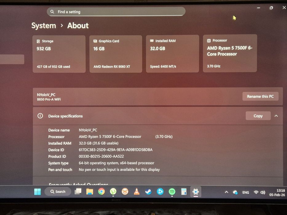 Gaming PC 9060XT 16GB