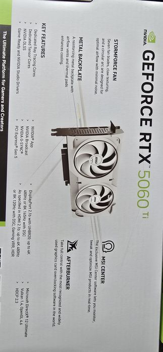 Placa Video Nvidia MSI RTX 5060Ti Ventus 2X OC 16GB White GDDR7 128bit Sigilat 5060 ti