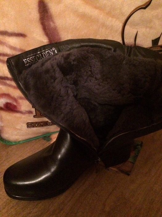 Полусапожки женские кожаные с натуральным мехом, размер 37!