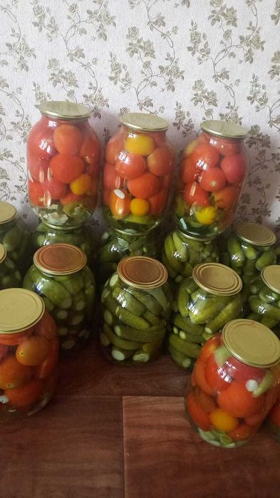 Помидоры и огурцы