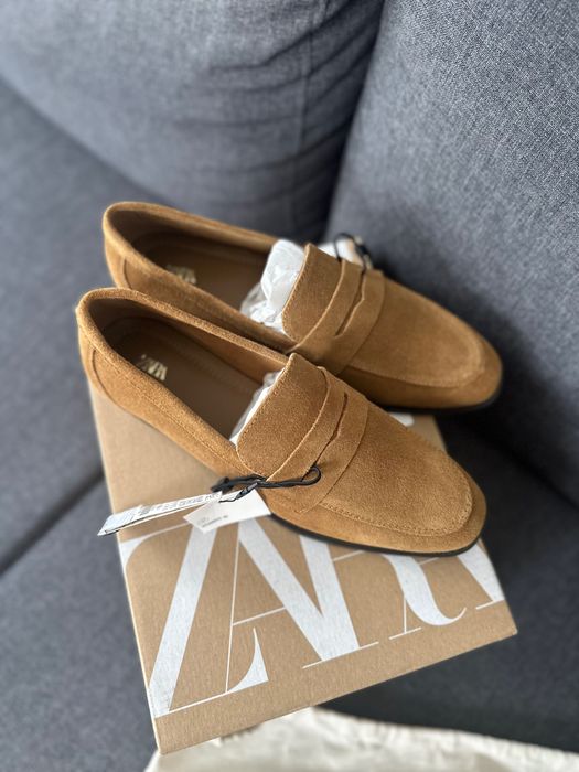 zara чисто нови кожени мокасини