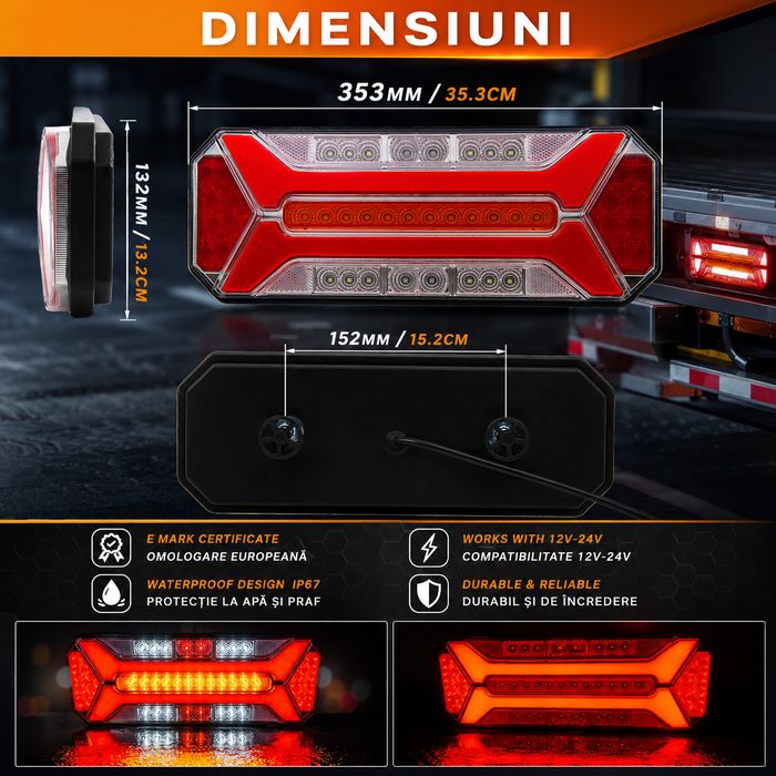 Set Stopuri LED NEON E68 Omologate Semnal Dinamic
