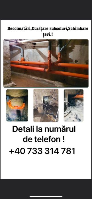 Execut lucrări de curățare si decolmatare a subsolurilor .!