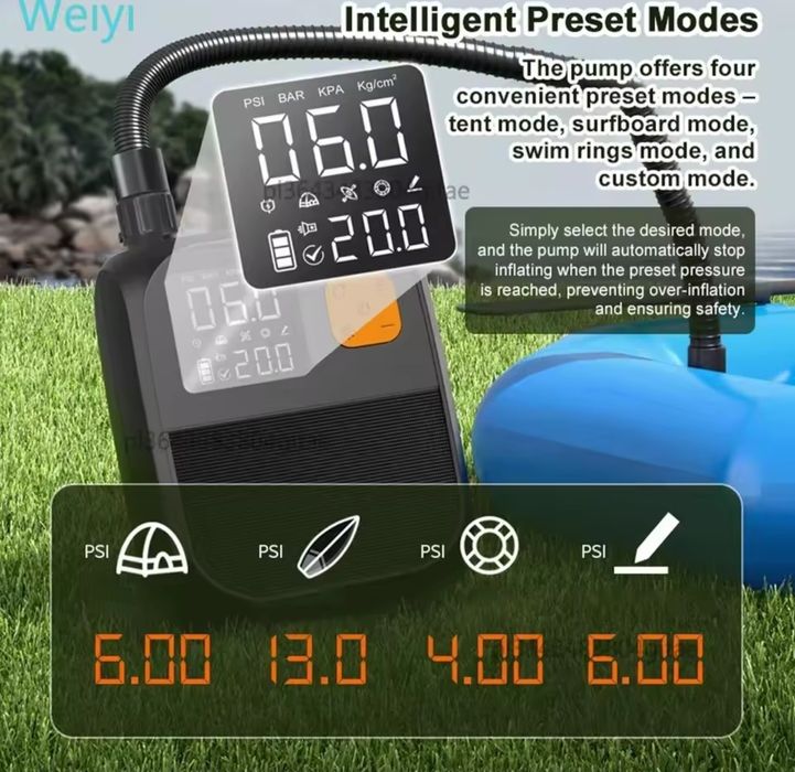 Електрическа въздушна помпа за кола, батерия, 25PSI