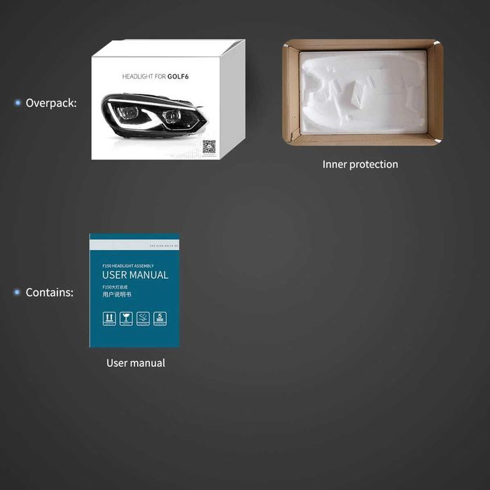 Комплект FULL LED фарове с начална анимация за VW GOLF 6 2008 - 2012