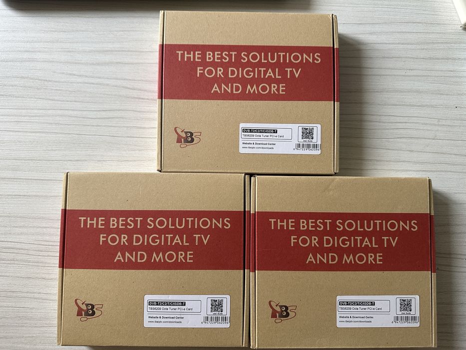 TBS6209 DVB-T2/C2/T/C/I QAM Octa TV Tuner - 3 броя комплект
