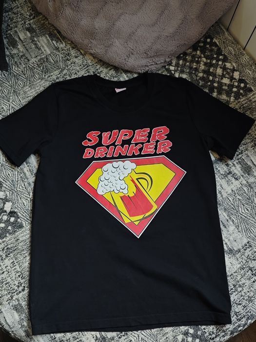 Тениска с щампа - Super Drinker