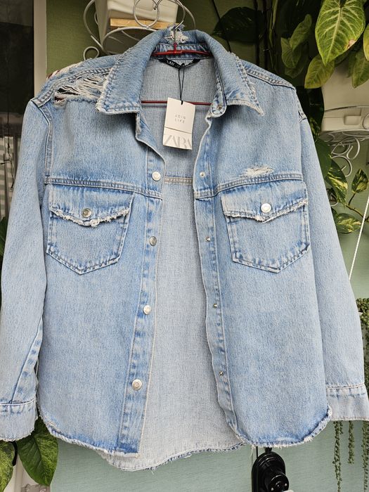 Джинсовая куртка рубашка Zara