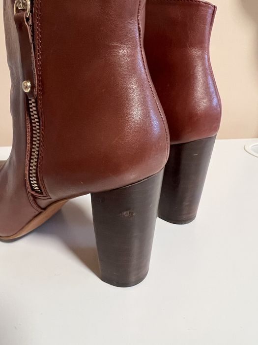 Дамски боти на ток естествена кожа Zara, Topshop