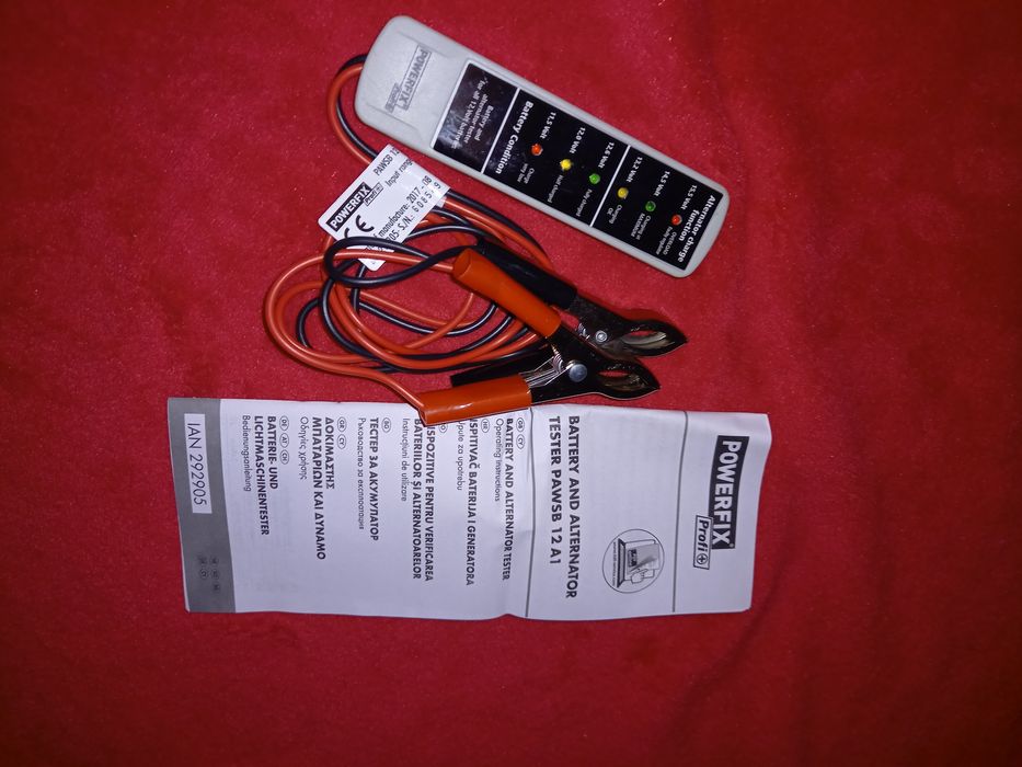 Tester pentru verificarea bateriilor și alternatoarelor