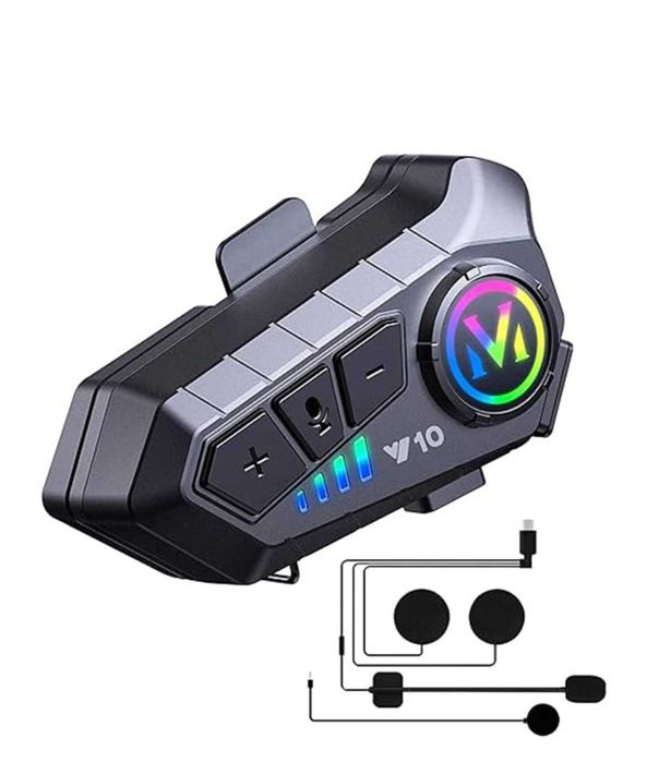 Sistem de Comunicare Moto - Bluetooth 5.3, Intercom 2 Rideri, IPX6 (intercom moto, intercom motocicletă, comunicare moto)