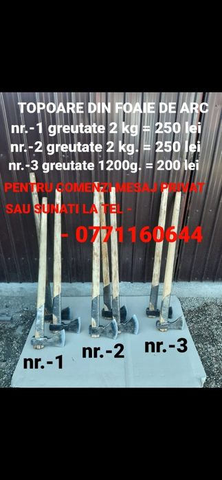 topoare din foaie de arc