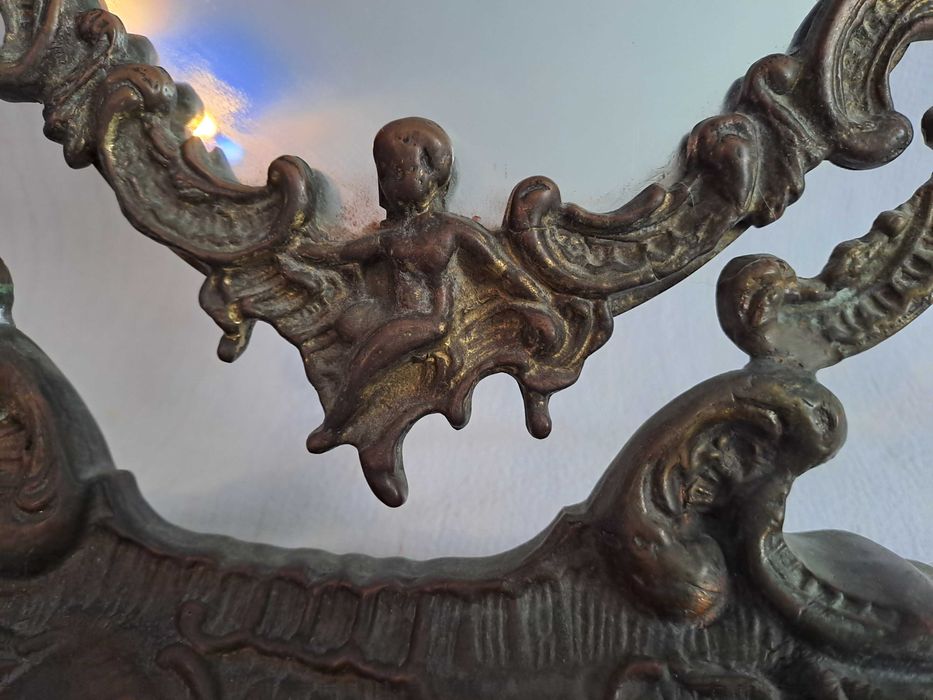 oglinda rama din bronz inaltime 45 cm