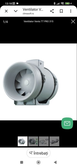 Ventilator de tubulatură 315 mm