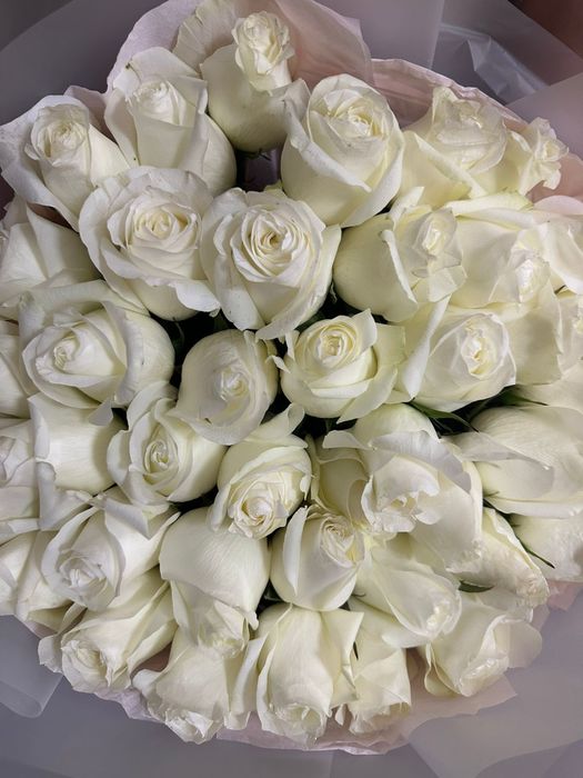 Свежие цветы, белые розы