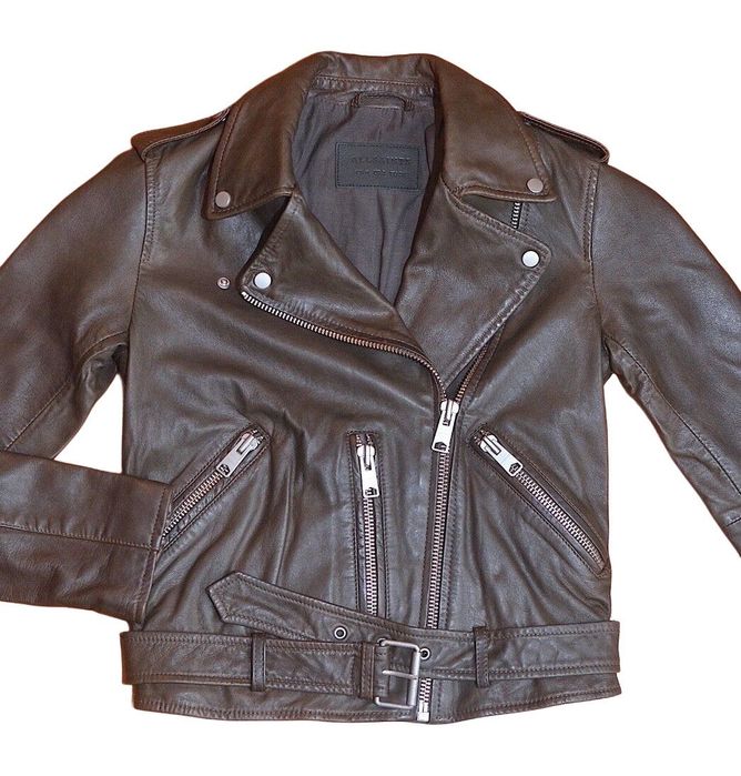 AllSaints Balfern Дамско Кожено яке Естествена Овча Кожа Кафяво XS