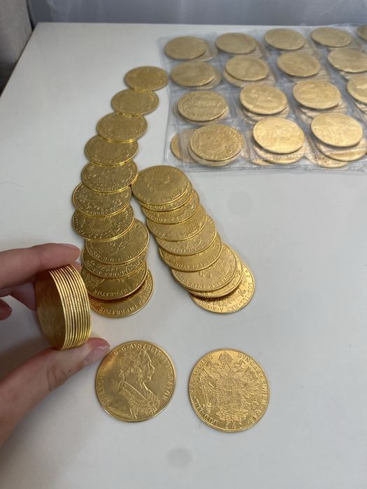Monede franc iosif placate cu aur 24k