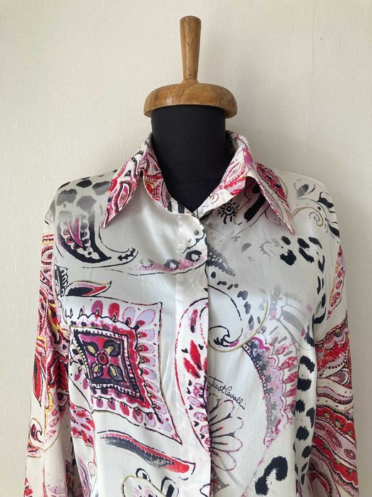 Just Cavalli Animal Print женска копринена блуза коприна IT40 / S / 36