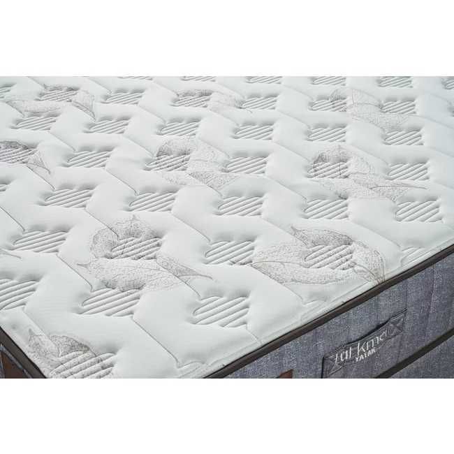 Set Pat + Saltea Comfort, somieră rabatabilă, 160x200 cm, Gri