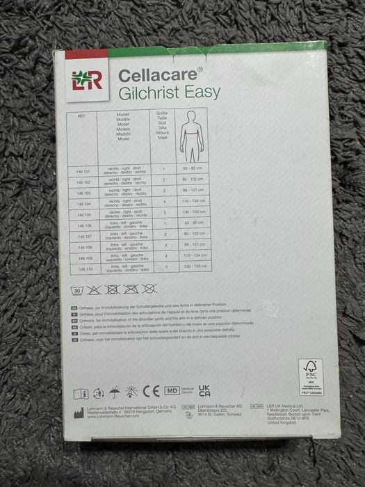 Nou in cutie: orteza umar Cellacare Gilchrist Easy Clasic dreapta