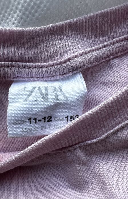 Детска светлолилава блузка с принт ZARA
