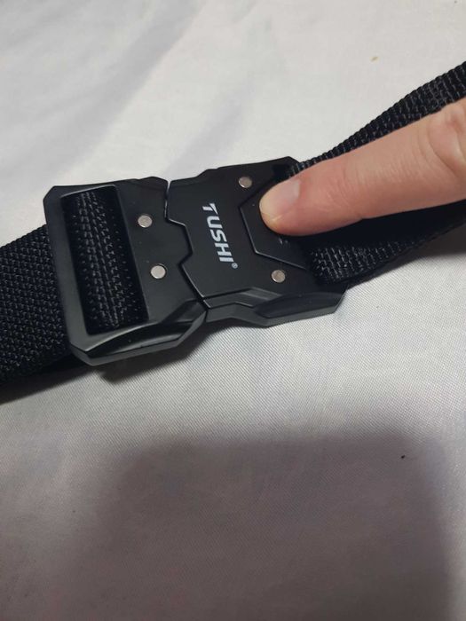 мъжки колан с автоматична метална тока TUSHI, черен , камуфлаж