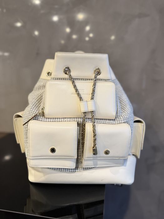 Оригинална раница Elisabetta Franchi от туид и кожа